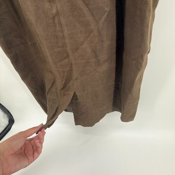 Talbots Brown Linen Sheath Dress Church Office Career Sleeveless Women's Sz 10 - Picture 8 of 14